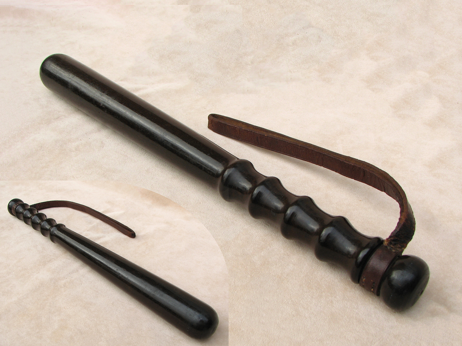 Early 20th century hardwood truncheon signed Hiatt & Co Ltd Birmingham